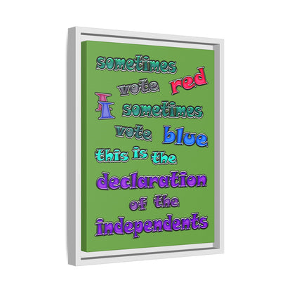 declaration of the independents - framed canvas art (green)