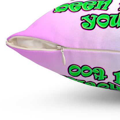noticed you noticing - Spun Polyester Square Pillow - (light blue-pink wave)