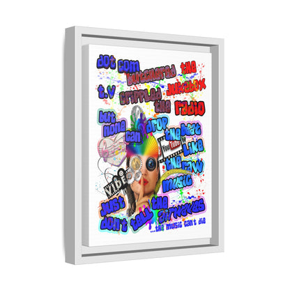 drop the beat - framed canvas art (white)