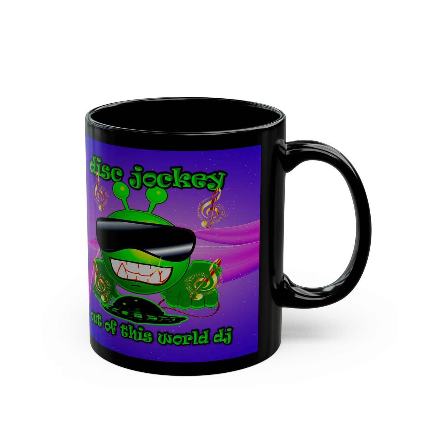 disc jockey - Black Mug (purple-pink wave)