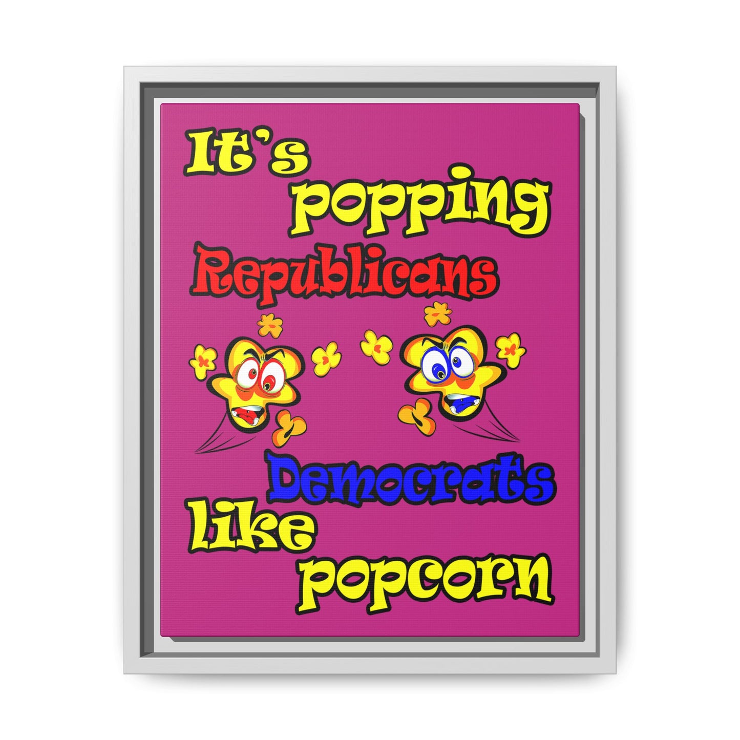 popping like popcorn - framed canvas art (pink)