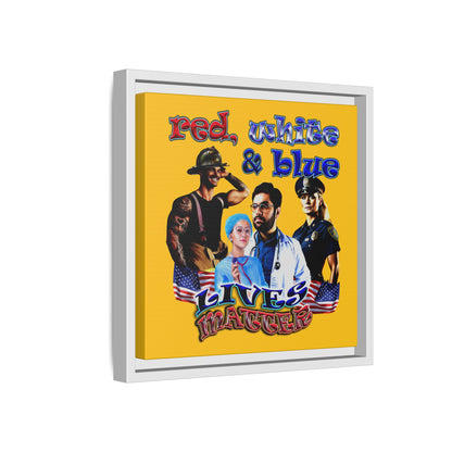 rw&b lives matter - framed canvas art (yellow)