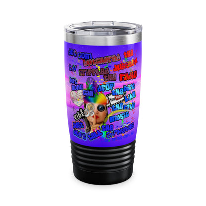 drop the beat - Ringneck Tumbler, 20oz  (purple-pink wave)