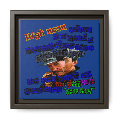 high noon - framed canvas art (dark blue)