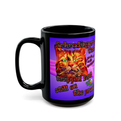 schrodinger's cat - Black Mug (purple-pink wave)