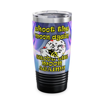 shoot the moon again - Ringneck Tumbler, 20oz (grey-pink wave)