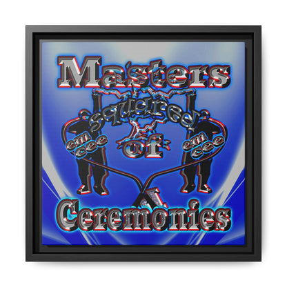 em cee squared - framed canvas art (blue-white wave)