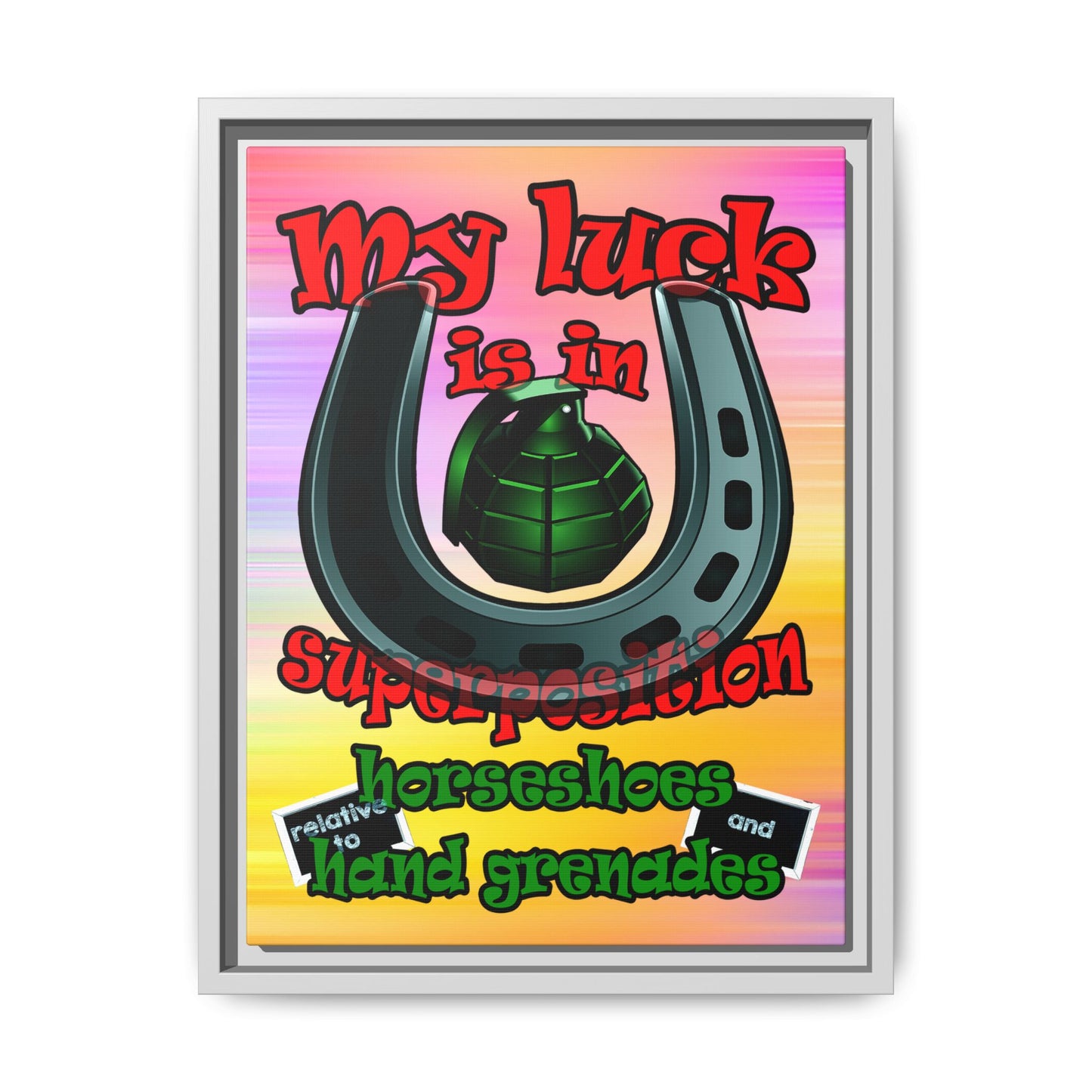 my luck - framed canvas art (color blur)