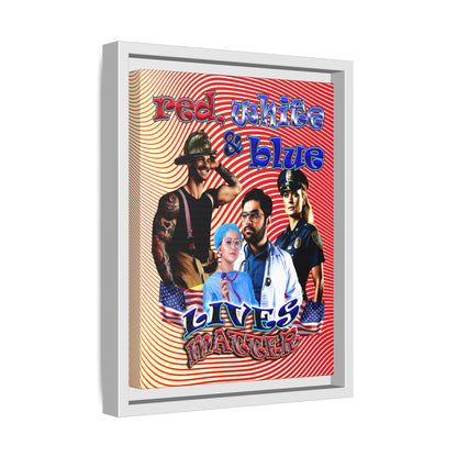 rw&b lives matter - framed canvas art (yellow-orange wave)