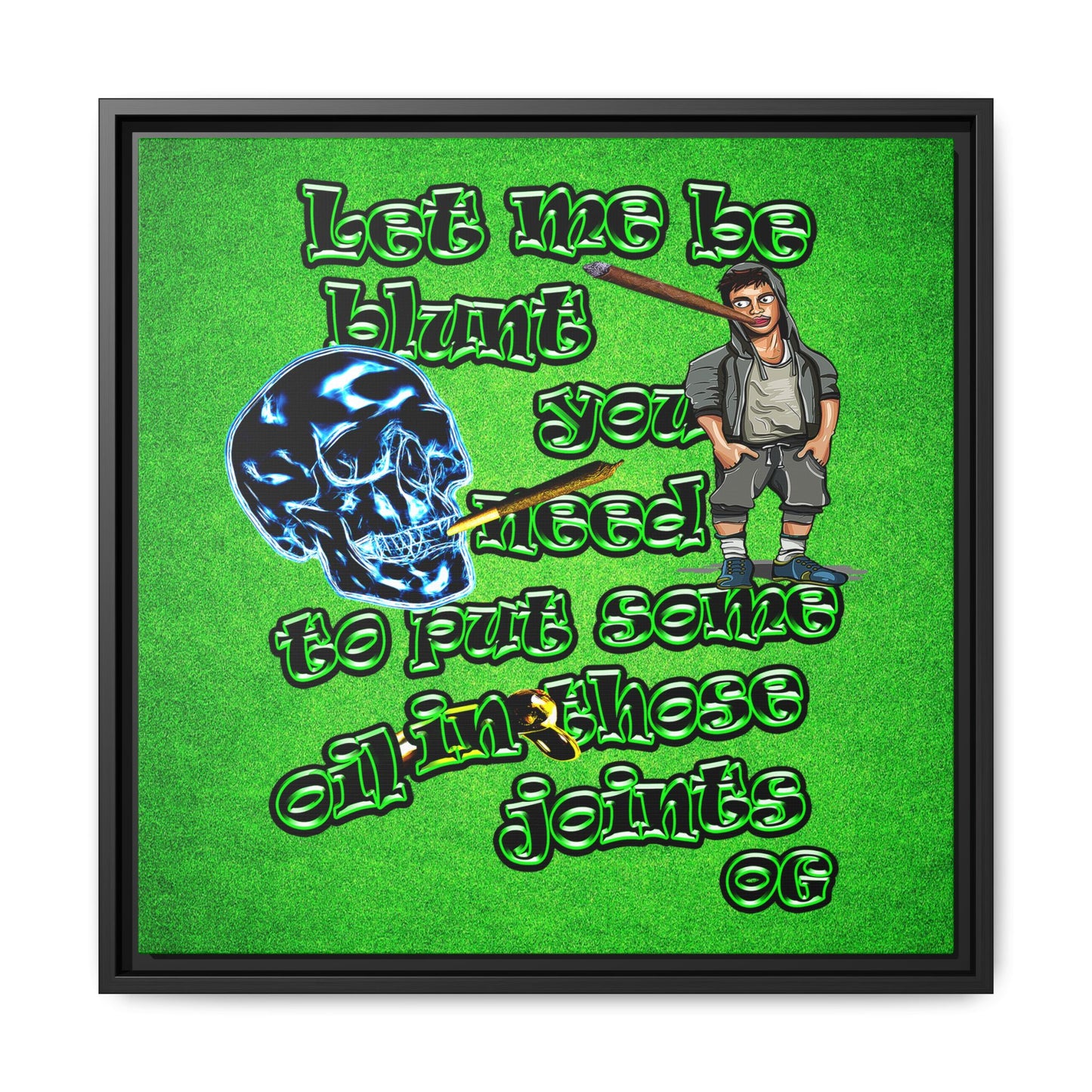 og - framed canvas art (green turf)