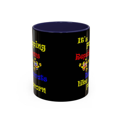 popping like popcorn - Accent Mug (black)