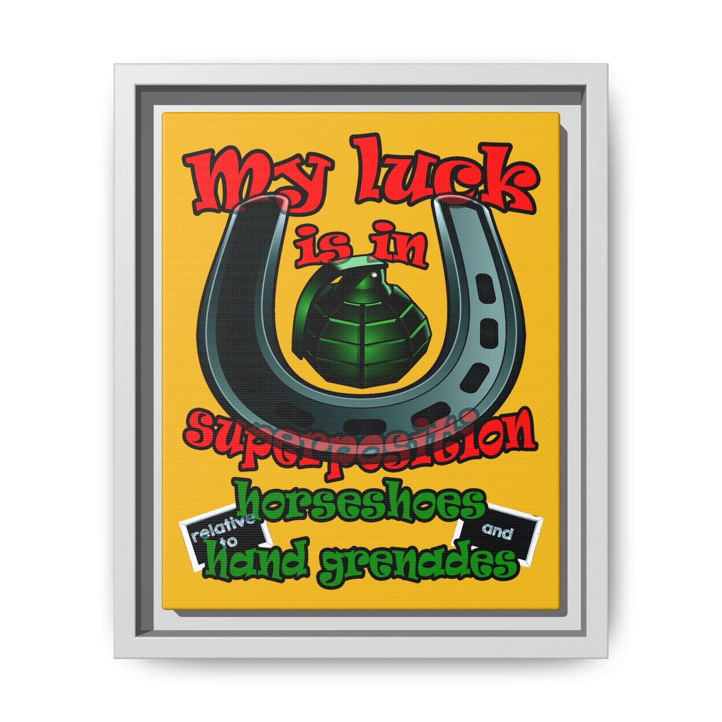 my luck - framed canvas art (yellow)