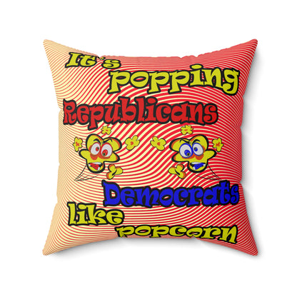 popping like popcorn - Spun Polyester Square Pillow - (yellow-orange wave)