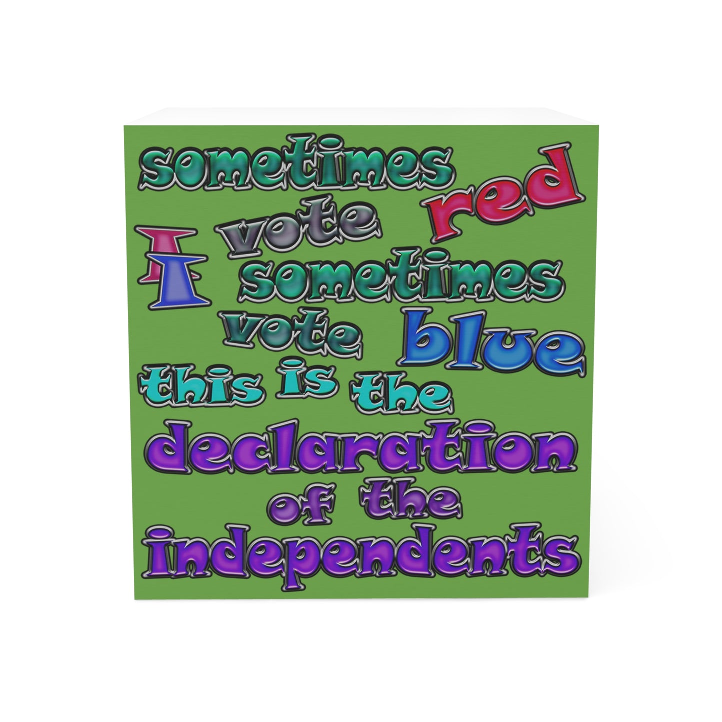 declaration of the independents - note cube (green)