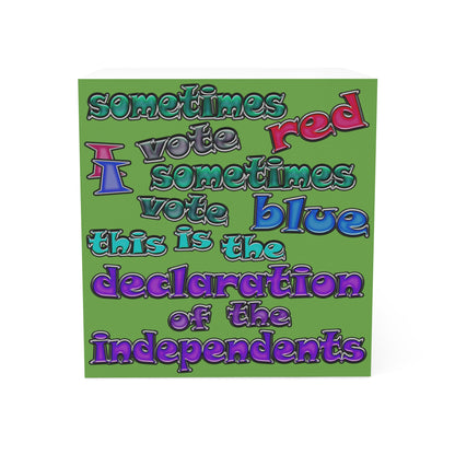 declaration of the independents - note cube (green)