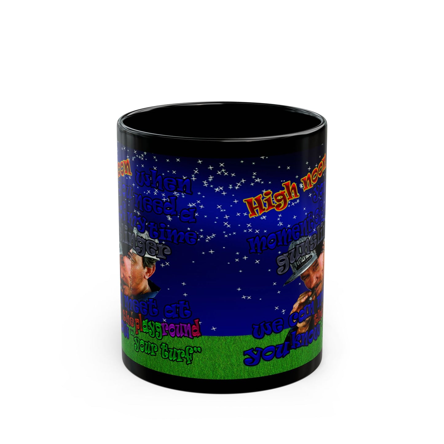 high noon - Black Mug ('snoops' background)