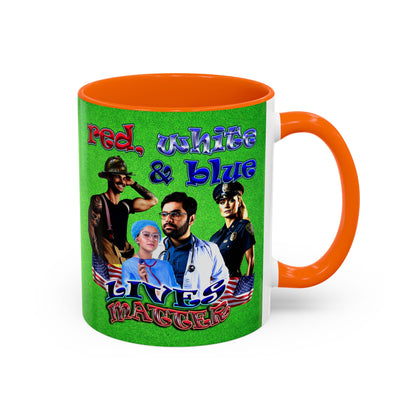rw&b lives matter - Accent Mug (green turf)