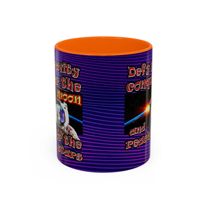 defy conquer reach - Accent Mug (purple wave)