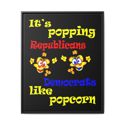 popping like popcorn - framed canvas art (black)