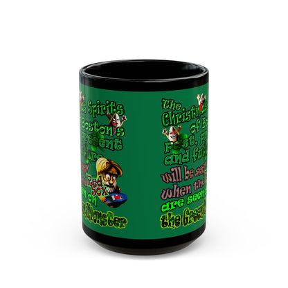 christmas spirits of boston - Black Mug (dark green)