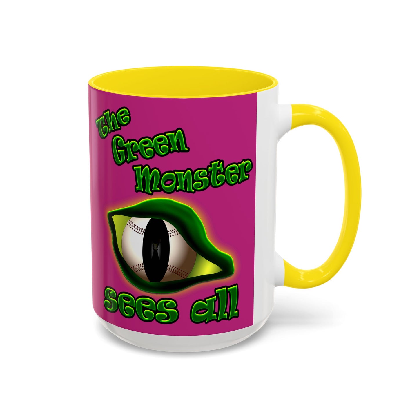 green monster - Accent Mug (pink)