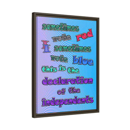declaration of the independents - framed canvas art (light blue-purple wave)