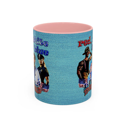 rw&b lives matter - Accent Mug (faded blue)