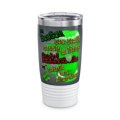 celtics logo - Ringneck Tumbler, 20oz (grey-light grey)