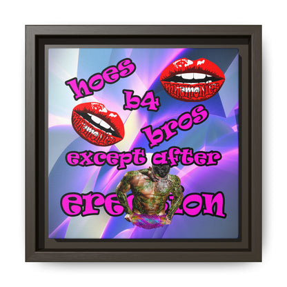 hoes b4 bros - framed canvas art (grey-pink wave)