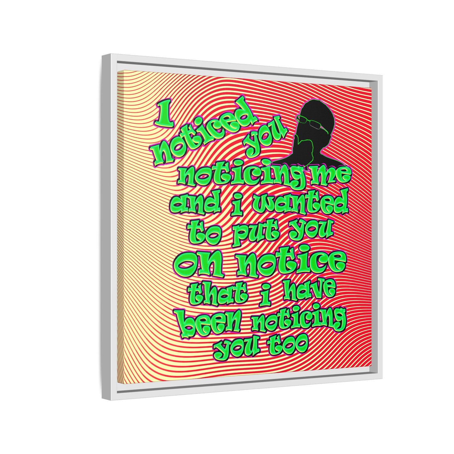 noticed you noticing - framed canvas art (yellow-orange wave)