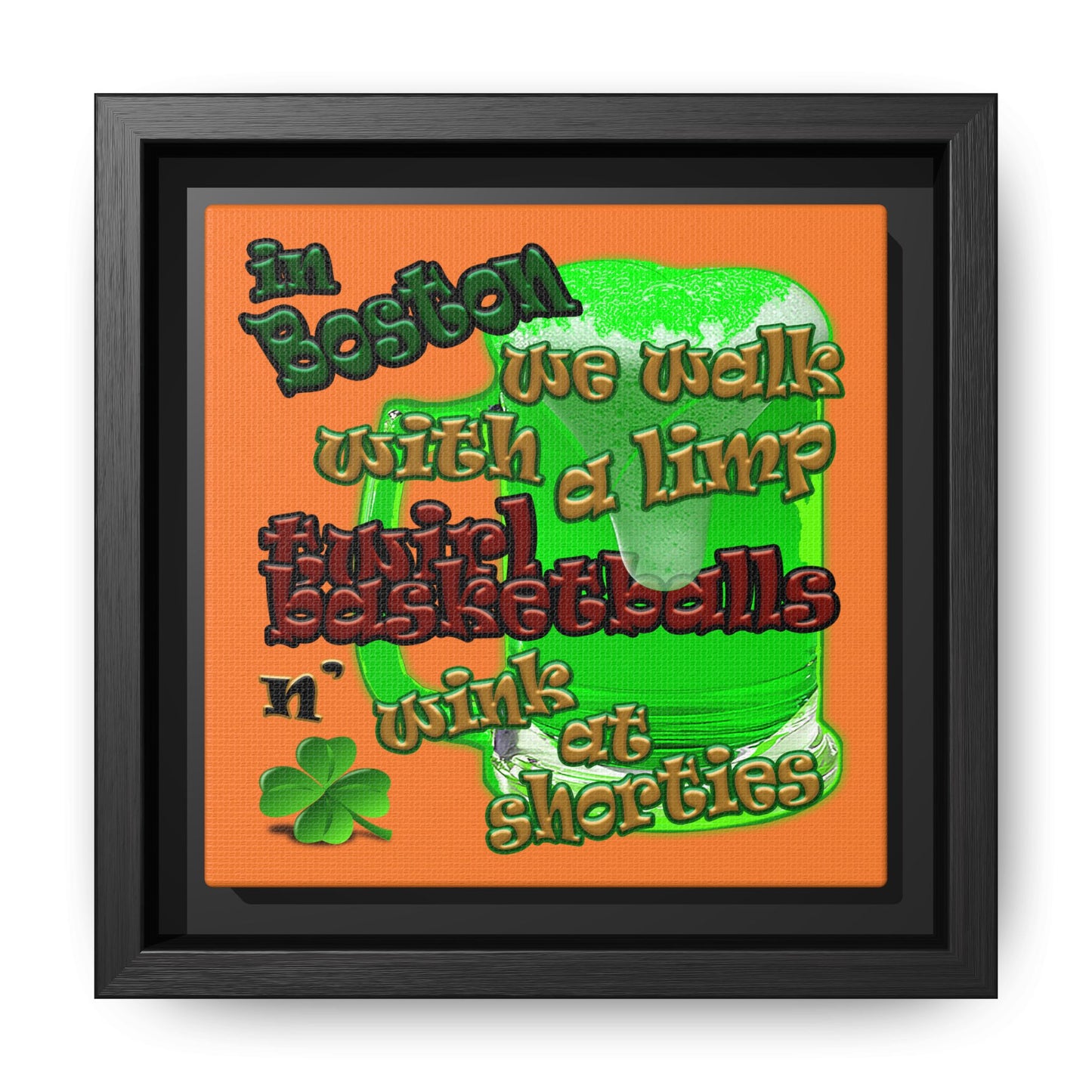 celtics logo - framed canvas art (crusta)