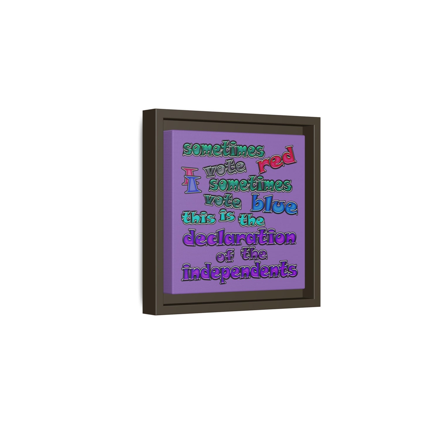declaration of the independents - framed canvas art (light purple)