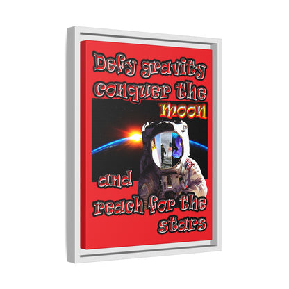 defy conquer reach - framed canvas art (red)