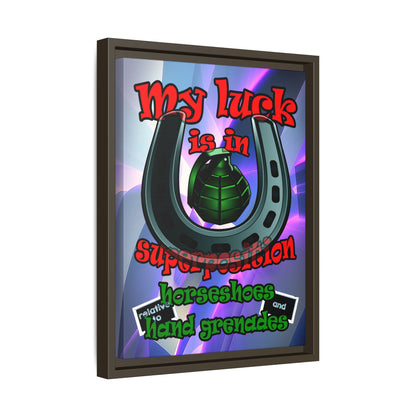 my luck - framed canvas art (grey-pink wave)