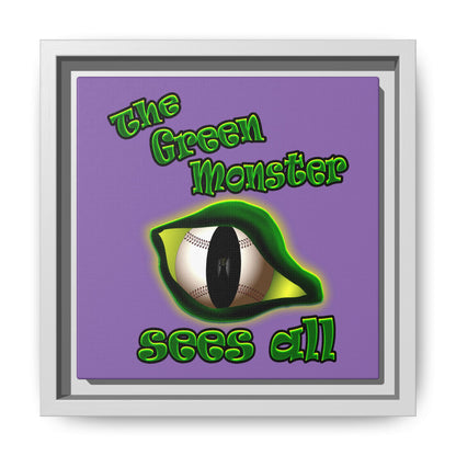 green monster - framed canvas art (light purple)