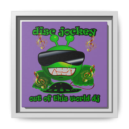 disc jockey - framed canvas art (light purple)
