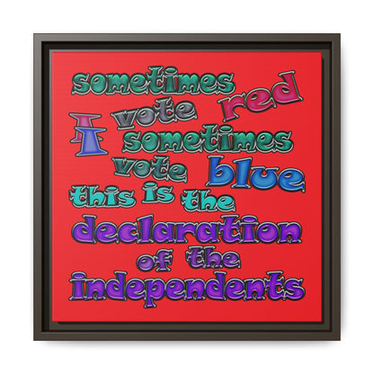 declaration of the independents - framed canvas art (red)