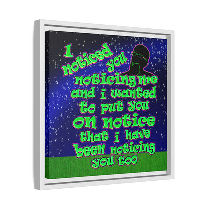 noticed you noticing - framed canvas art ('snoops' background)