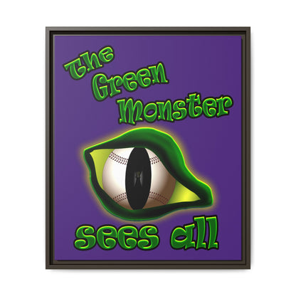 green monster - framed canvas art (purple)
