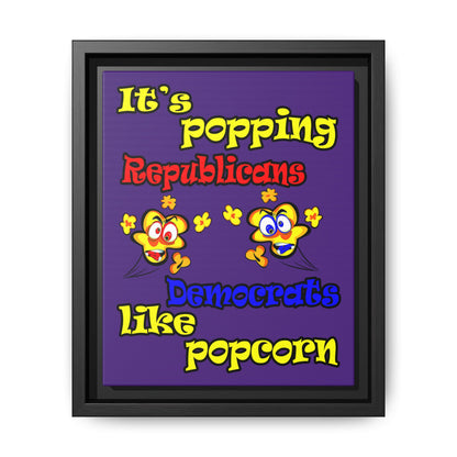 popping like popcorn - framed canvas art (purple)