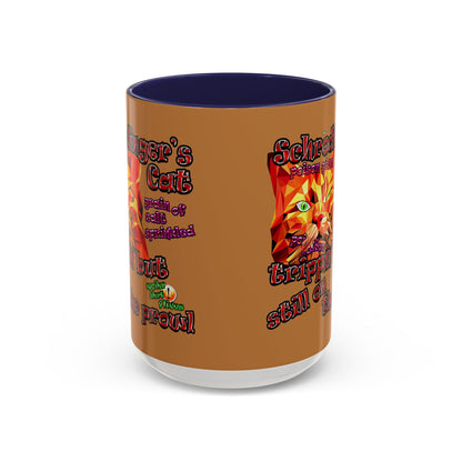 schrodinger's cat - Accent Mug (light brown)
