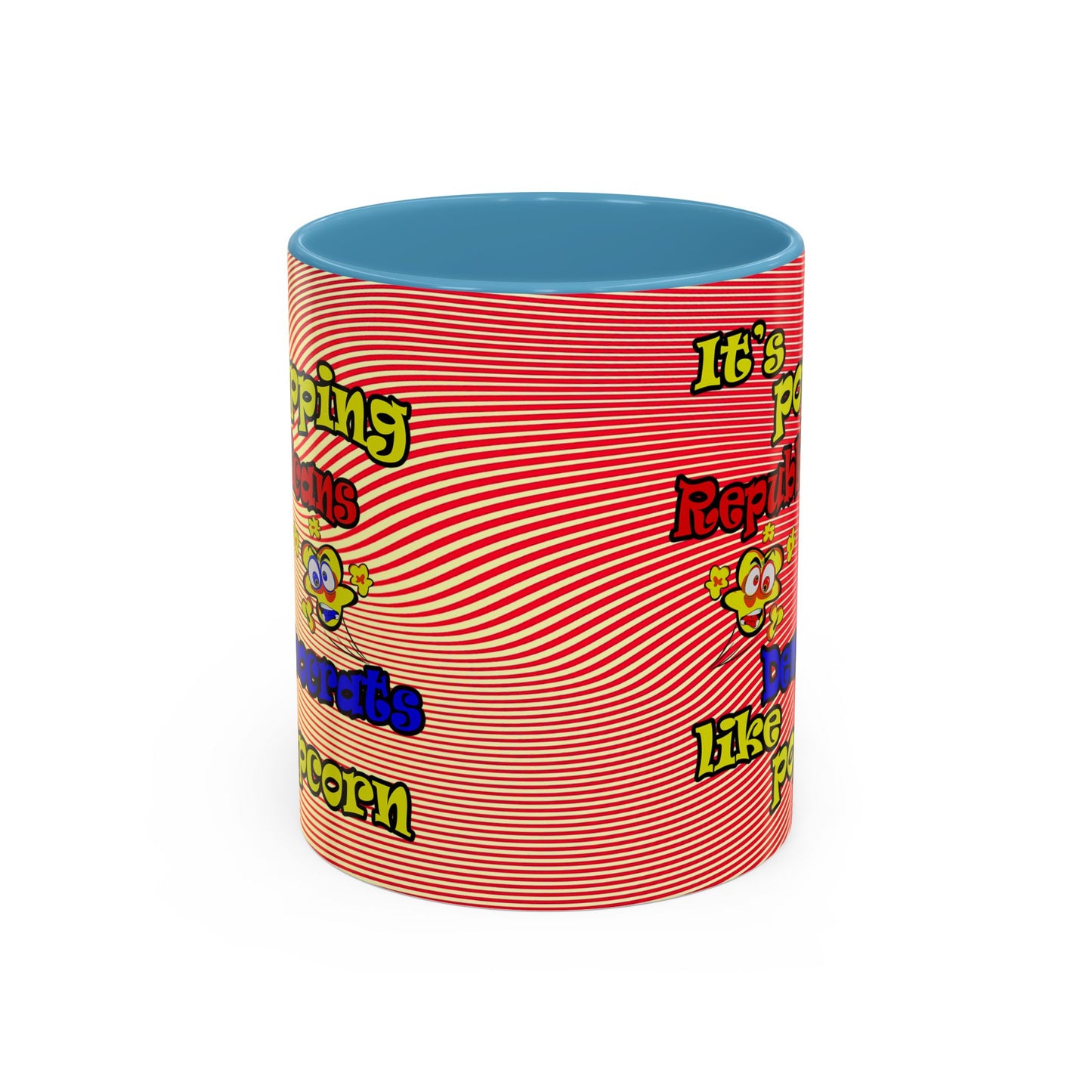 popping like popcorn - Accent Mug (yellow-orange wave)