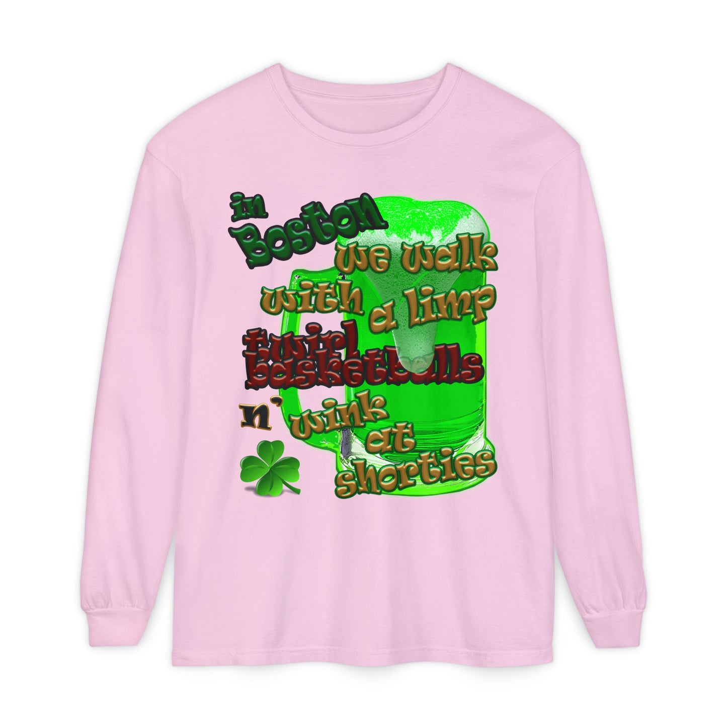 celtics logo - Unisex Garment-dyed Long Sleeve T-Shirt