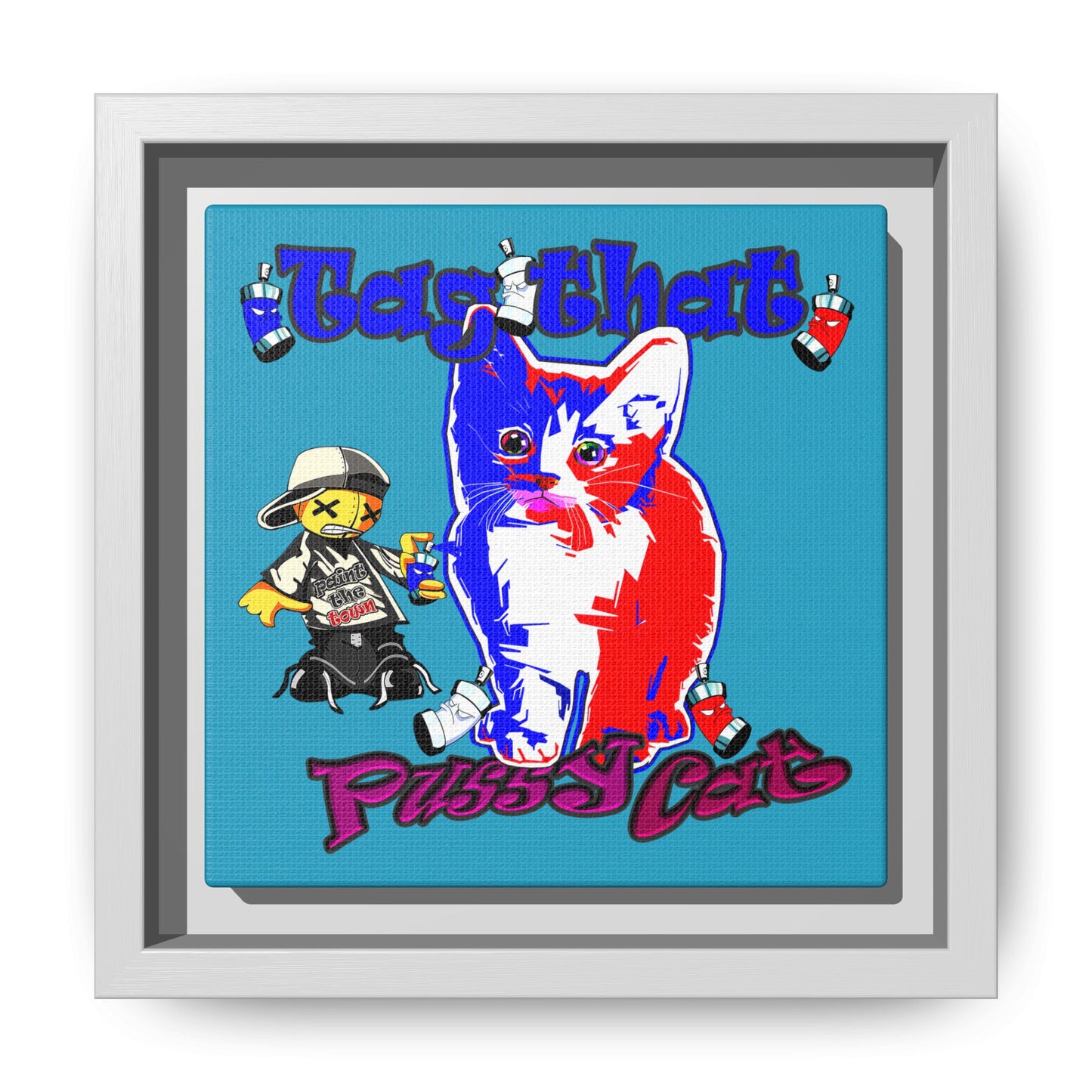 tag that - framed canvas art (turquoise)