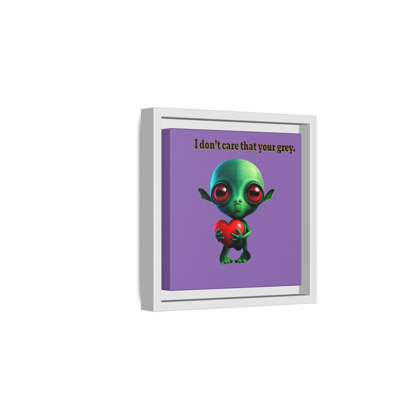 I don't care that your grey - framed canvas art (light purple)