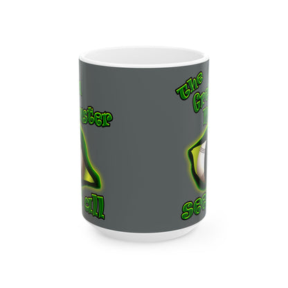 green monster - White Mug (dark grey)