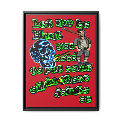 og - framed canvas art (dark red)