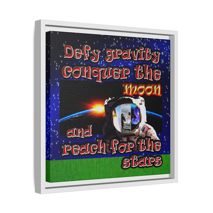 defy conquer reach - framed canvas art ('snoops' background)