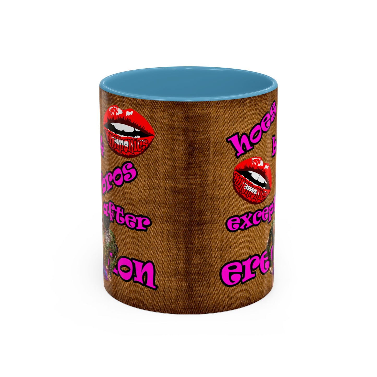 hoes b4 bros - Accent Mug (brown papyrus)