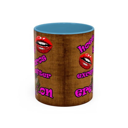 hoes b4 bros - Accent Mug (brown papyrus)